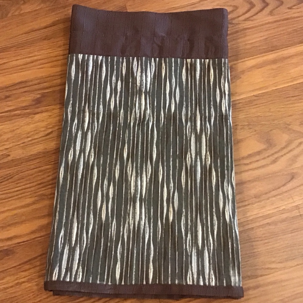 Window Rod Pocket Valance Brown Green Tan